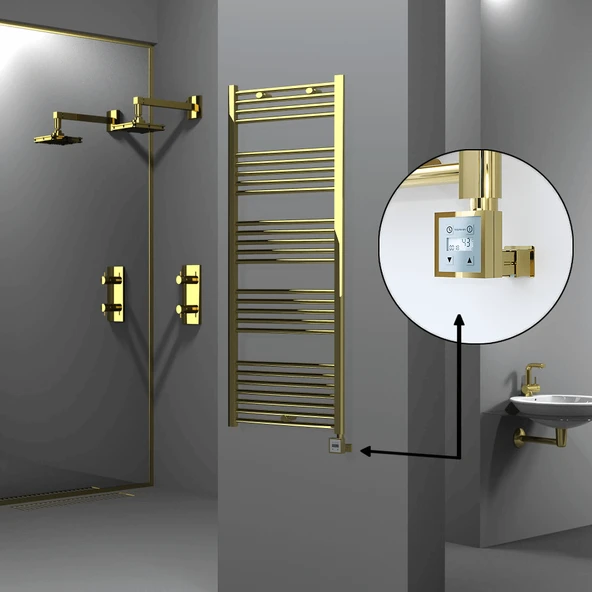 HAITI Elektrikli Havlupan 600x1500 Düz Altın (KTX3 Termostat) 600W ürün görseli 1