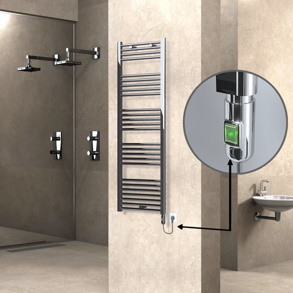 HAITI Elektrikli Havlupan 500x1500 Düz Krom (OnOff Düğmeli) 600W ürün görseli 1