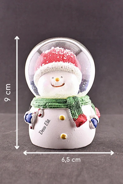 Yılbaşı 2023 Noel  Kardan Adam Orta Boy Işıklı Kar Küresi 9 cm - 2