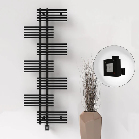 FIJI Elektrikli Havlupan 650x1762 Siyah Mat (KTX1 Termostat) 1000W ürün görseli