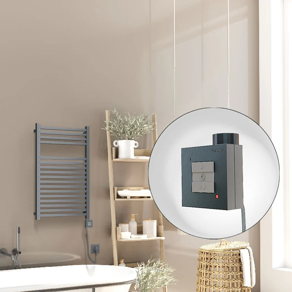 Barbados Elektrikli Havlupan 500x800 Antrasit Texture (KTX1 Termostat) 600W Spiral Kablolu ürün görseli 1