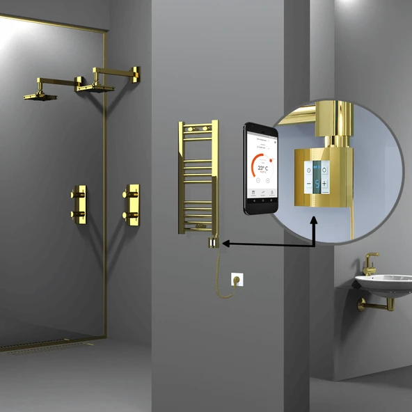 HAITI Elektrikli Havlupan 300x700 Düz Altın (KTX4 Termostat) 200W Spiral Kablolu ürün görseli 1