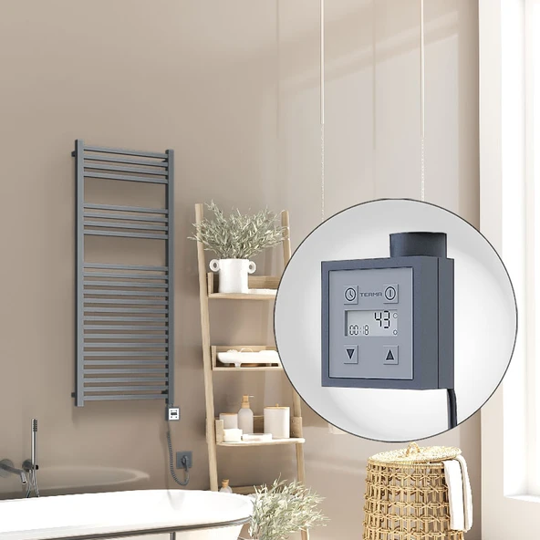 Barbados Elektrikli Havlupan 500x1200 Antrasit Texture (KTX3 Termostat) 600W Spiral Kablolu ürün görseli 1