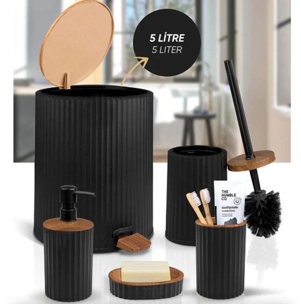 6450-3S KOVALI 5 LI BANYO SET SIYAH