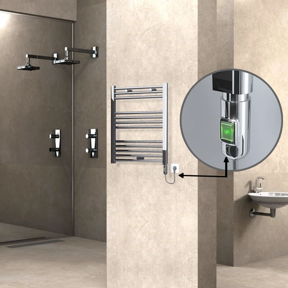 HAITI Elektrikli Havlupan 600x700 Düz Krom (OnOff Düğmeli) 200W ürün görseli