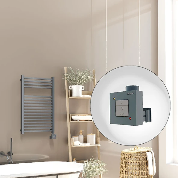Barbados Elektrikli Havlupan 500x800 Antrasit Texture (KTX1 Termostat) 600W - 1