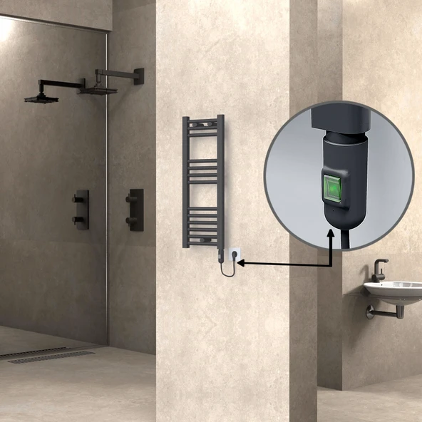 HAITI Elektrikli Havlupan 300x800 Düz Antrasit (OnOff Düğmeli) 200W ürün görseli 1