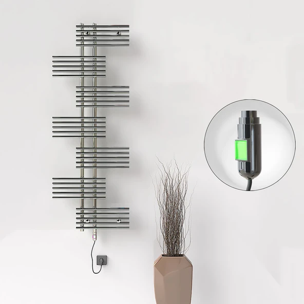 FIJI Elektrikli Havlupan 650x1762 Krom (OnOff Düğmeli) 600W ürün görseli 1