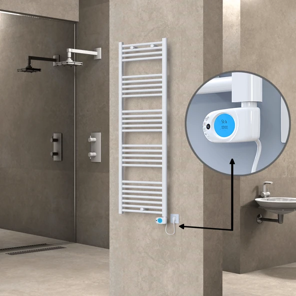 HAITI Elektrikli Havlupan 500x1500 Düz Beyaz (Musa Termostat) 600W ürün görseli 1