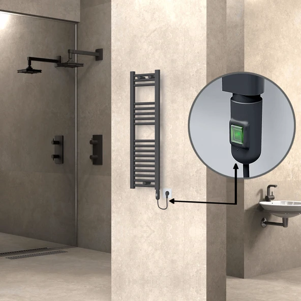 HAITI Elektrikli Havlupan 300x1000 Düz Antrasit (OnOff Düğmeli) 300W ürün görseli 1