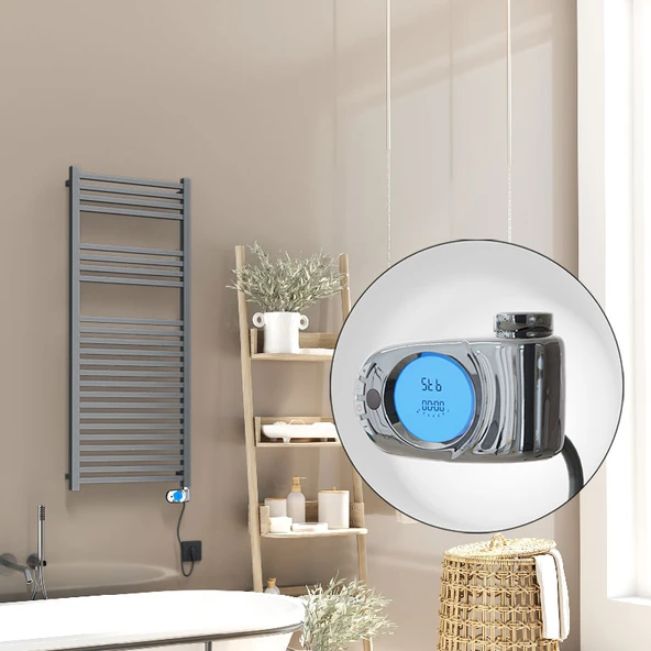 Barbados Elektrikli Havlupan 500x1200 Antrasit Texture (Musa Termostat) 600W ürün görseli 1