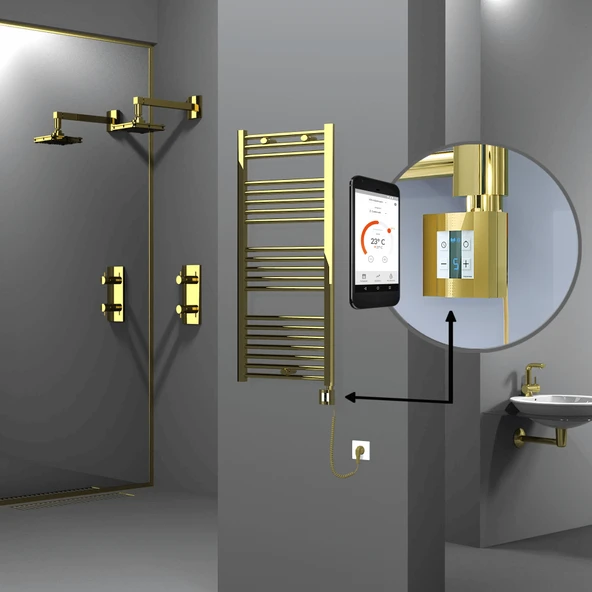 HAITI Elektrikli Havlupan 500x1100 Düz Altın (KTX4 Termostat) 300W Spiral Kablolu ürün görseli 1