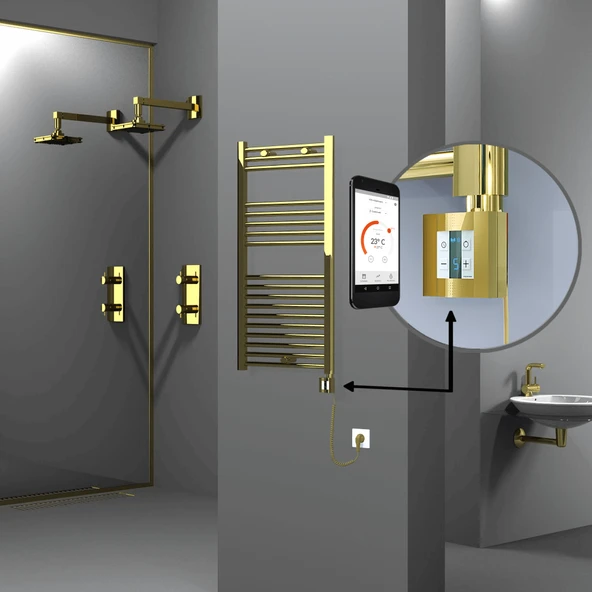 HAITI Elektrikli Havlupan 500x1000 Düz Altın (KTX4 Termostat) 300W Spiral Kablolu ürün görseli 1