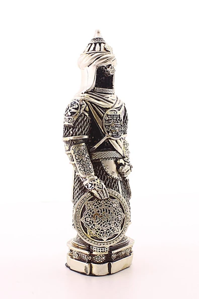 Zırhlı Cevşen Ayetli Asker Gümüş Biblo 3 Boyutlu Küçük Boy 24 cm-022 - 4
