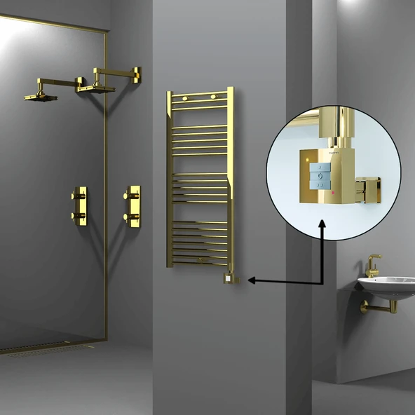 HAITI Elektrikli Havlupan 500x1100 Düz Altın (KTX1 Termostat) 300W ürün görseli 1