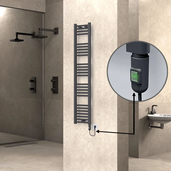 HAITI Elektrikli Havlupan 300x1500 Düz Antrasit (OnOff Düğmeli) 600W ürün görseli 1