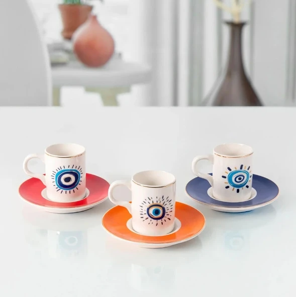 Güral Porselen Atina 12 Parça Kahve Fincan Takımı 6705