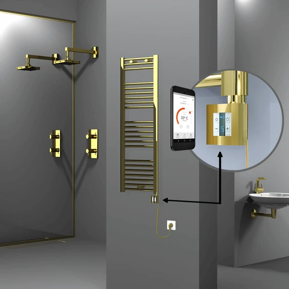 HAITI Elektrikli Havlupan 400x1200 Düz Altın (KTX4 Termostat) 300W Spiral Kablolu ürün görseli 1