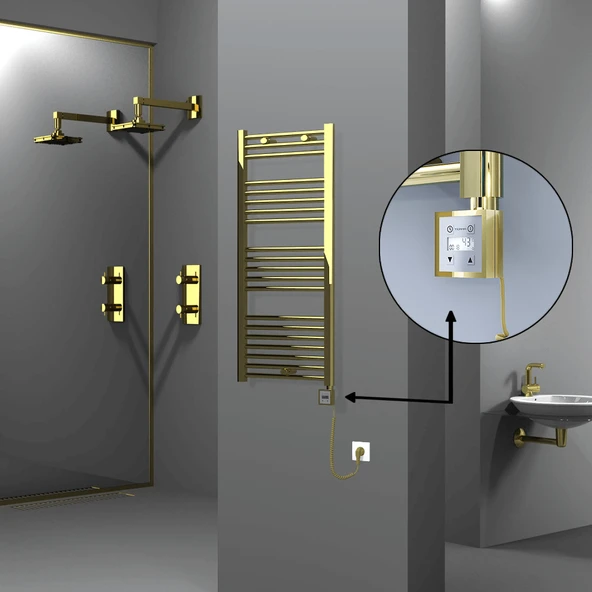 HAITI Elektrikli Havlupan 500x1100 Düz Altın (KTX3 Termostat) 300W Spiral Kablolu ürün görseli 1