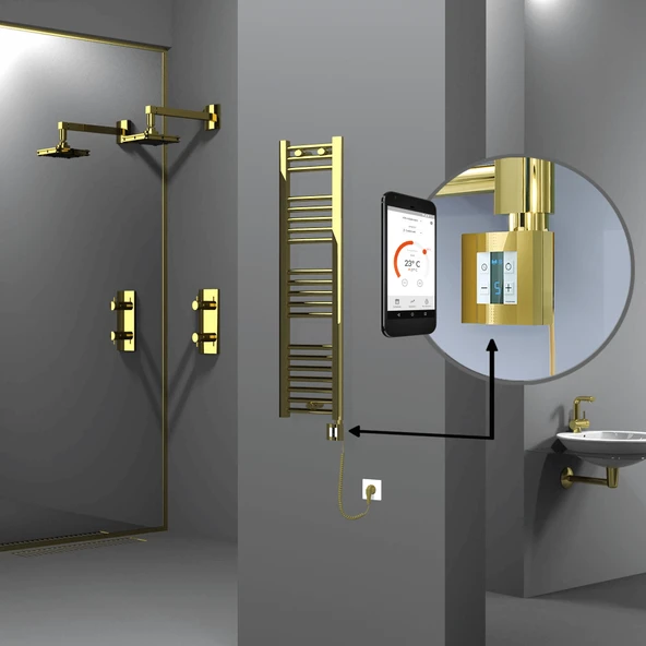 HAITI Elektrikli Havlupan 300x1100 Düz Altın (KTX4 Termostat) 200W Spiral Kablolu ürün görseli 1