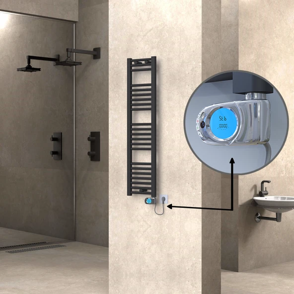 HAITI Elektrikli Havlupan 300x1200 Düz Antrasit (Musa Termostat) 300W ürün görseli 1