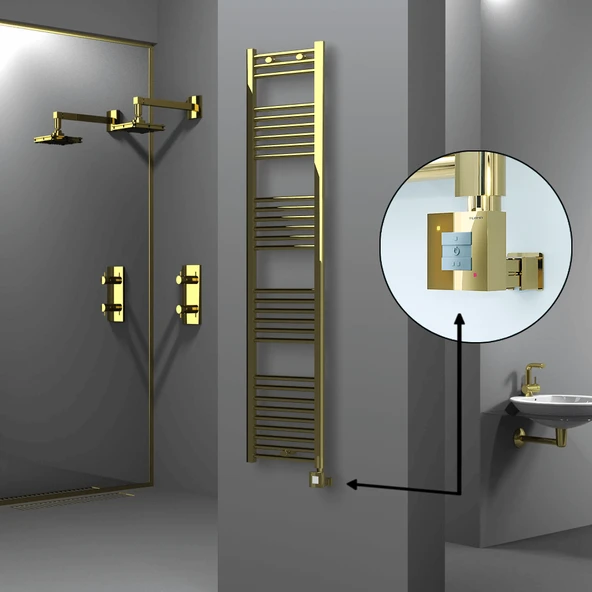 HAITI Elektrikli Havlupan 400x1800 Düz Altın (KTX1 Termostat) 300W ürün görseli 1