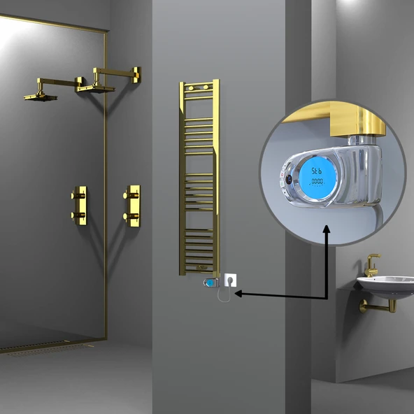 HAITI Elektrikli Havlupan 300x1200 Düz Altın (Musa Termostat) 200W ürün görseli