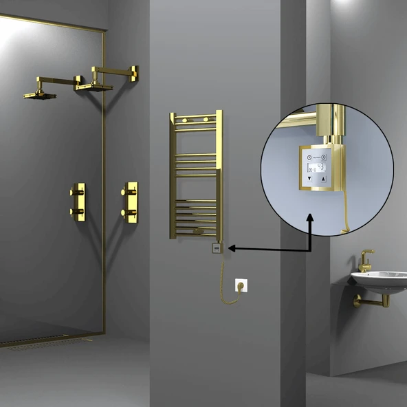 HAITI Elektrikli Havlupan 400x800 Düz Altın (KTX3 Termostat) 200W Spiral Kablolu ürün görseli 1