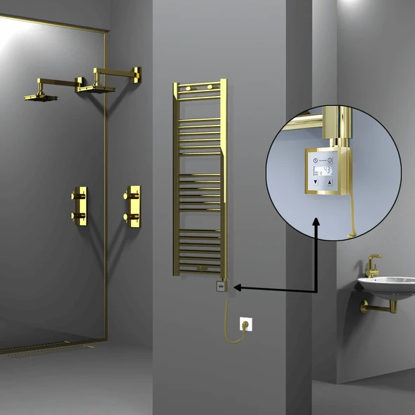 HAITI Elektrikli Havlupan 400x1200 Düz Altın (KTX3 Termostat) 300W Spiral Kablolu ürün görseli 1