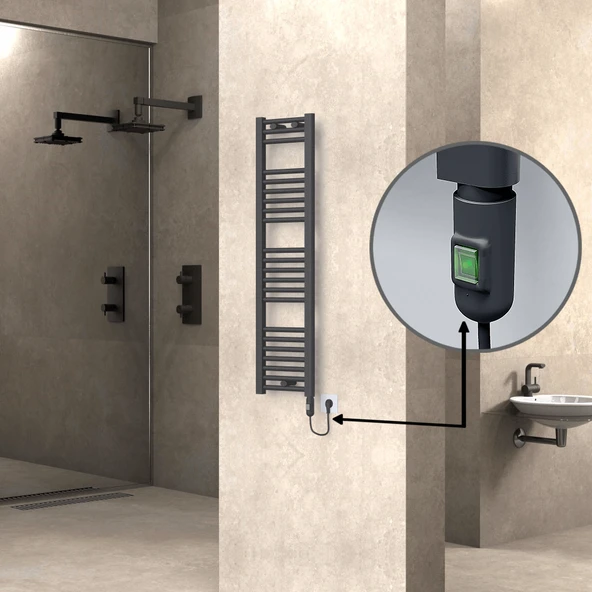 HAITI Elektrikli Havlupan 300x1200 Düz Antrasit (OnOff Düğmeli) 300W ürün görseli 1