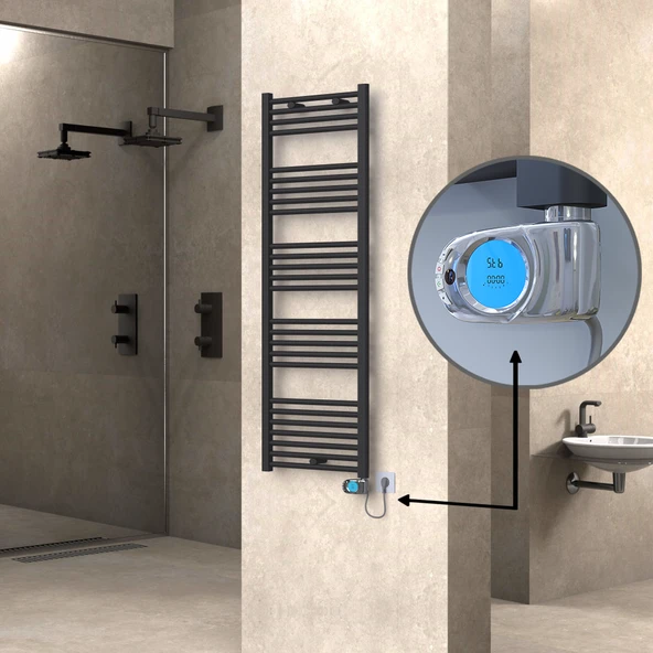 HAITI Elektrikli Havlupan 500x1500 Düz Antrasit (Musa Termostat) 600W ürün görseli 1