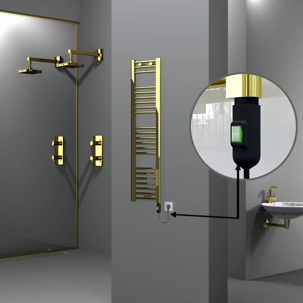 HAITI Elektrikli Havlupan 300x1200 Düz Altın (OnOff Düğmeli) 200W ürün görseli 1