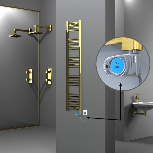 HAITI Elektrikli Havlupan 300x1500 Düz Altın (Musa Termostat) 300W ürün görseli 1