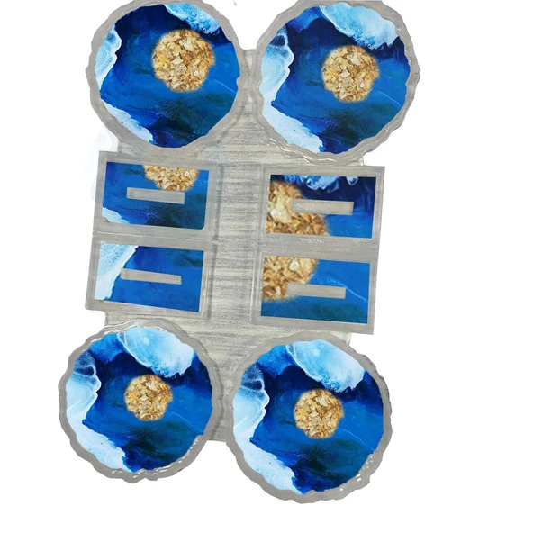 Epoksi  Silikon Kalıp Tırtıklı Kenar Ayaklı Magnet Kalıbı 7 CM  4 Lü - Resim 6