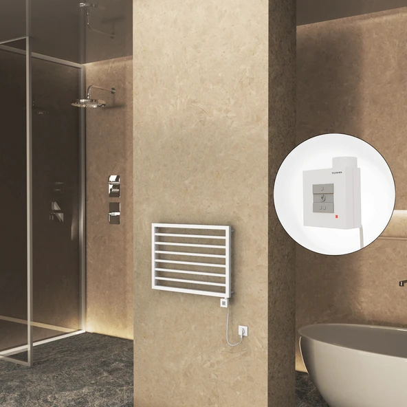 NAXOS Elektrikli Havlupan 800x578 Beyaz Mat (KTX1 Termostat) 300W Spiral Kablolu ürün görseli 1