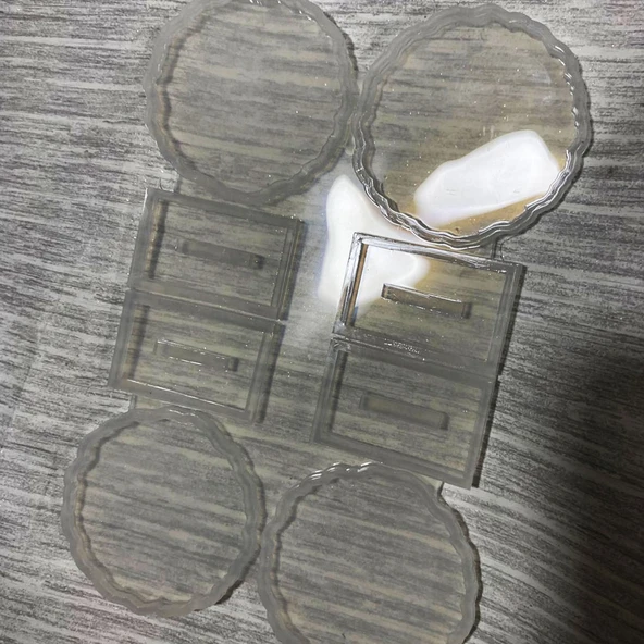 Epoksi  Silikon Kalıp Tırtıklı Kenar Ayaklı Magnet Kalıbı 7 CM  4 Lü - Resim 5
