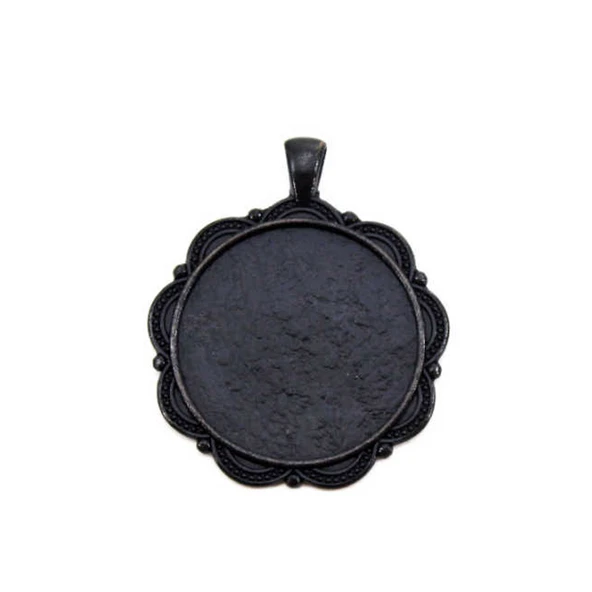 Epoksi Kolye Ucu Kemer Desen Siyah  (5 ADET)