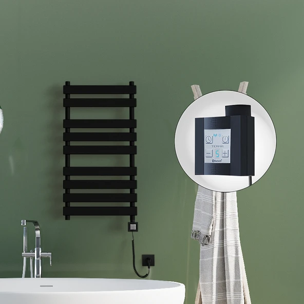 TAHITI Elektrikli Havlupan 500x1300 Siyah Mat (KTX4 Termostat) 1000W Spiral Kablolu ürün görseli 1