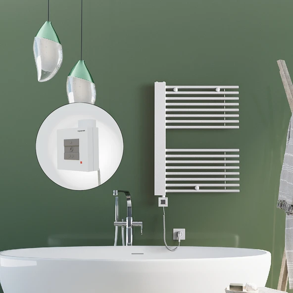 MALE Elektrikli Havlupan 600x800  Beyaz (KTX1 Termostat) 600W ürün görseli 1