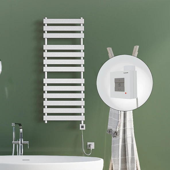 TAHITI Elektrikli Havlupan 500x950 Beyaz Parlak (KTX1 Termostat) 600W Spiral Kablolu ürün görseli