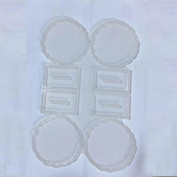 Epoksi  Silikon Kalıp Tırtıklı Kenar Ayaklı Magnet Kalıbı 7 CM  4 Lü - Resim 2