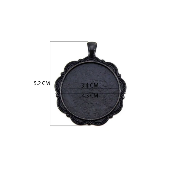 Epoksi Kolye Ucu Kemer Desen Siyah  (5 ADET) - 2