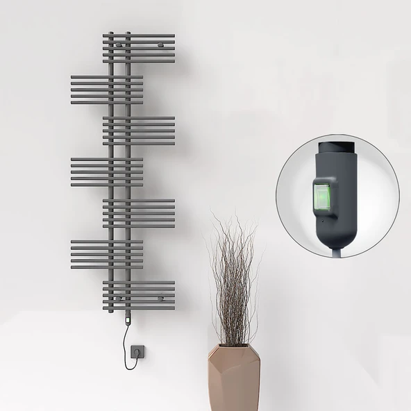 FIJI Elektrikli Havlupan 650x1762 Antrasit (OnOff Düğmeli) 900W ürün görseli 1