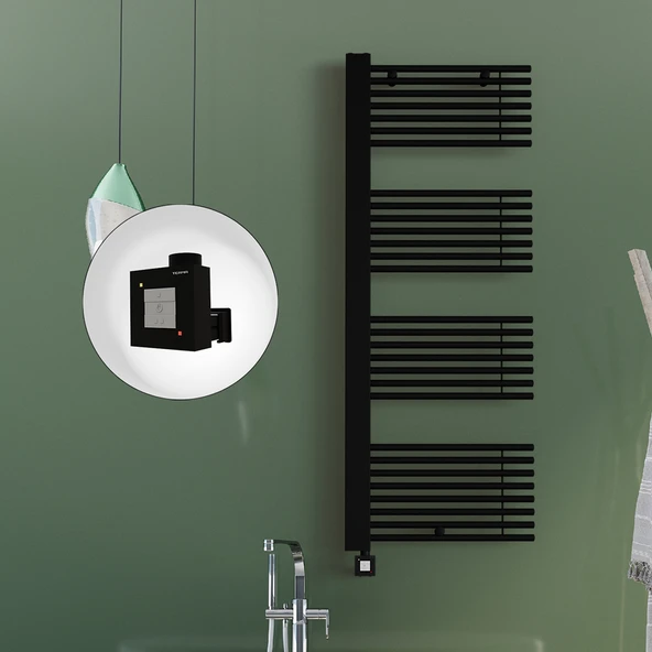 MALE Elektrikli Havlupan 600x1600  Siyah (KTX1 Termostat) 1000W Spiral Kablolu ürün görseli 1