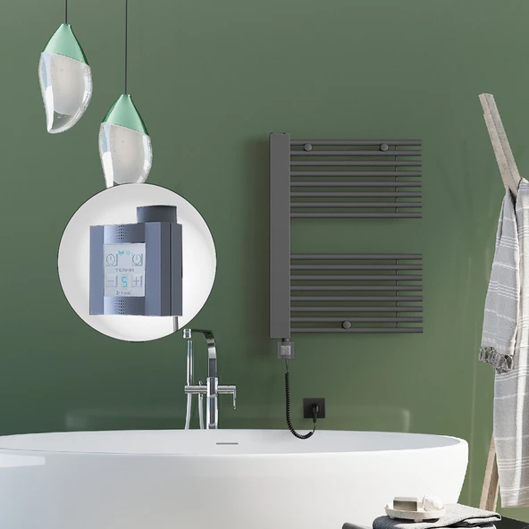 MALE Elektrikli Havlupan 600x800  Antrasit (KTX4 Termostat) 600W Spiral Kablolu ürün görseli 1