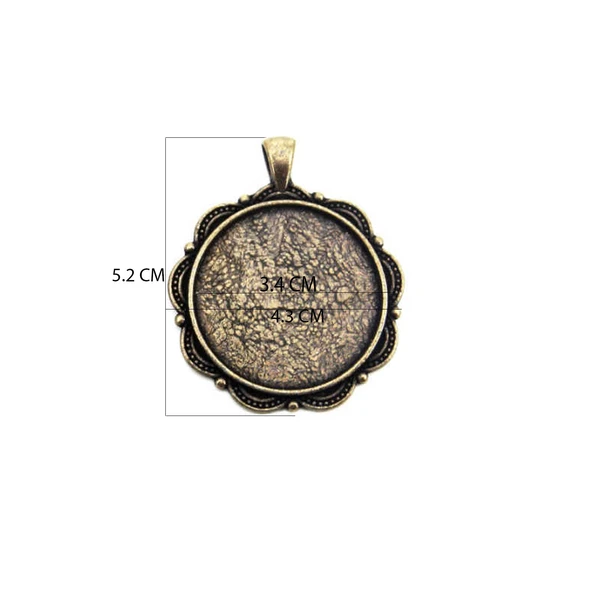 Epoksi Kolye Ucu Kemer Desen Antik Sarı (5 ADET) - 2