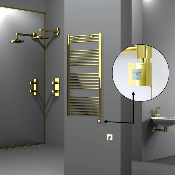 HAITI Elektrikli Havlupan 600x1200 Düz Altın (KTX1 Termostat) 300W Spiral Kablolu ürün görseli 1