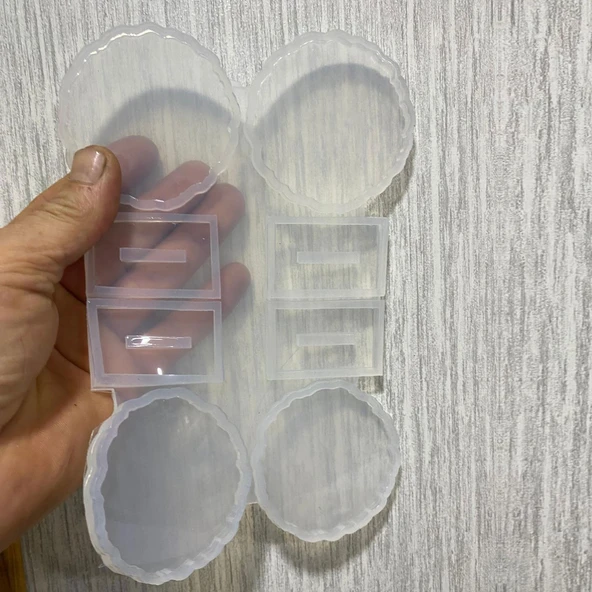 Epoksi  Silikon Kalıp Tırtıklı Kenar Ayaklı Magnet Kalıbı 7 CM  4 Lü - Resim 3