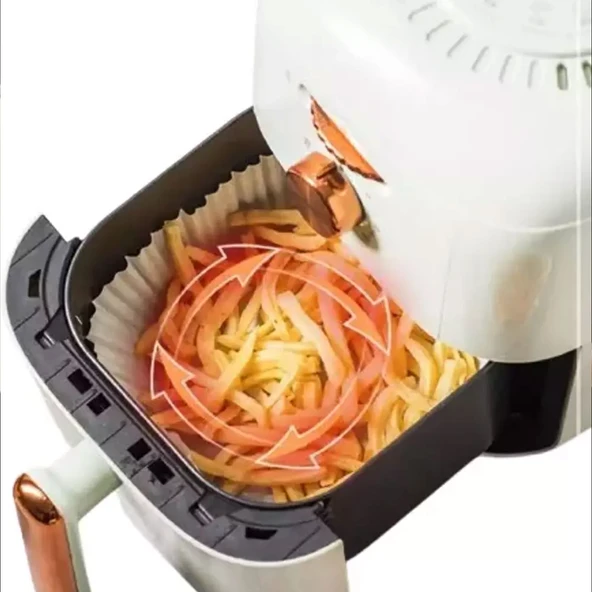 Tek Kullanımlık Tabak  Yuvarlak Air Fryer Için Pişirme Kağıdı 50 li 16 CM - 2