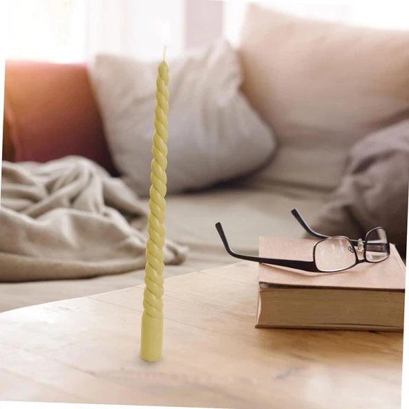 Poli Karbon Mum Kalıbı Şamdanlık  Uzun  Burgulu 31 CM - 3
